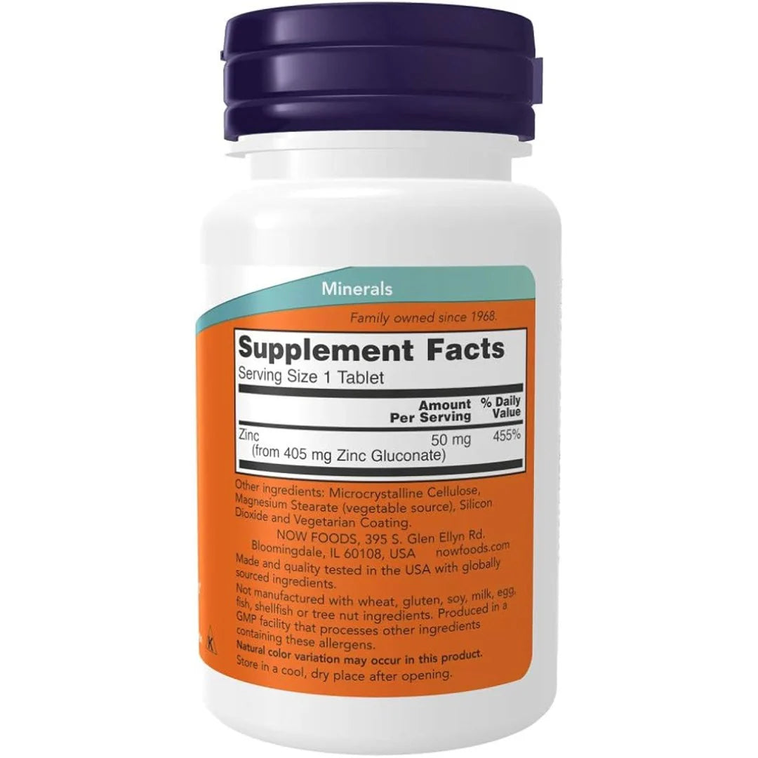 NOWFoods Zinc 50mc 100 tablets
