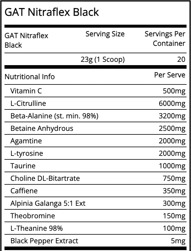 GAT Sport Nitraflex Black 20 serve