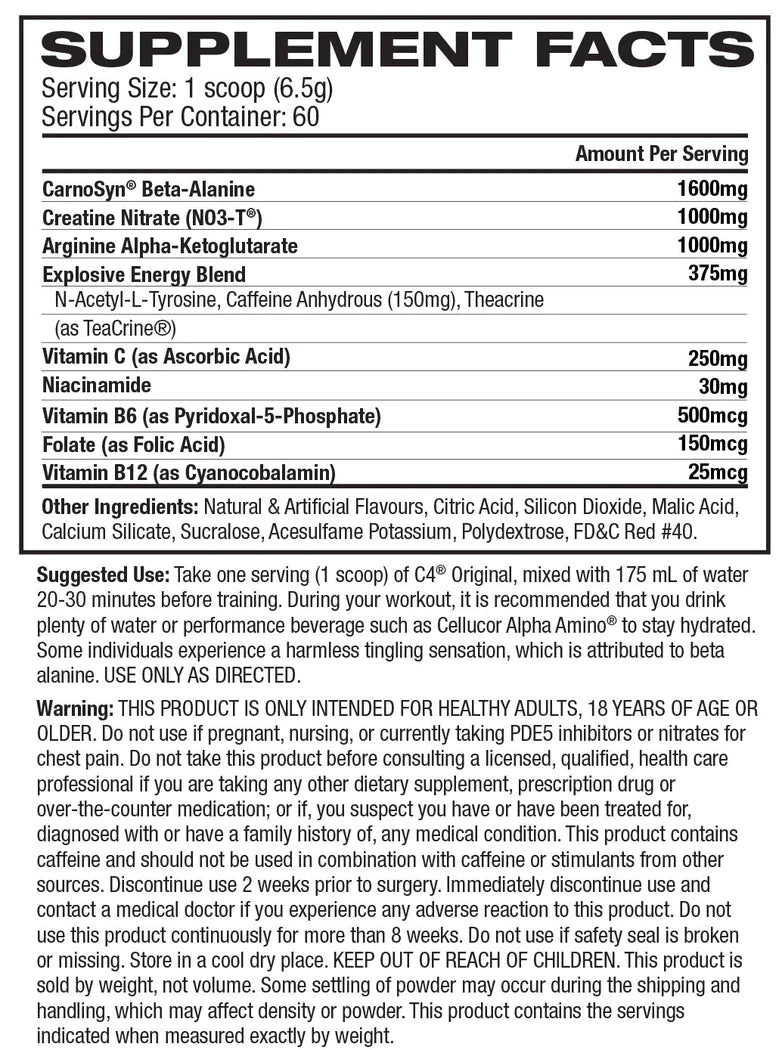 Cellucor C4 60 serves