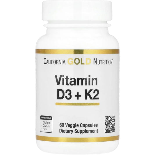 California GOLD Nutrition Vitamin D3 (5000 iu) + K2 60 veg capsules