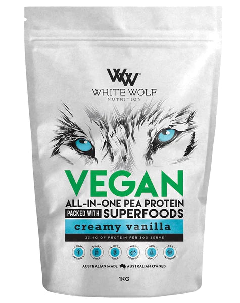 White Wolf Vegan All-In-One Pea Protein W/ Superfoods 1kg